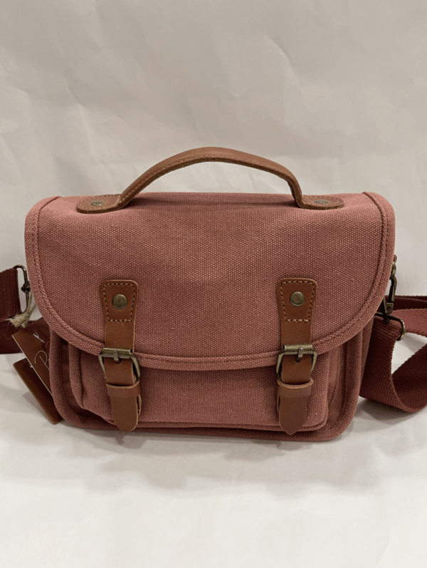 Sac coton et cuir GRÉGOIRE vieux rose