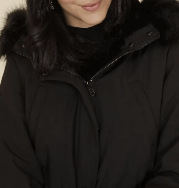 Parka avec capuche amovible TARA noire – Image 4
