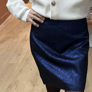 Jupe courte ELLA bleue pailletée