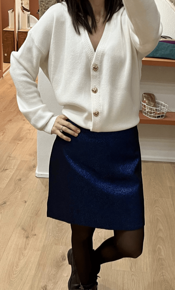 Jupe courte ELLA bleue pailletée – Image 3