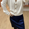 Jupe courte ELLA bleue pailletée – Image 2
