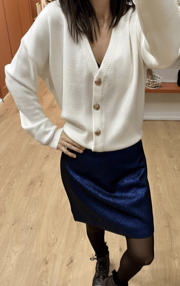 Jupe courte ELLA bleue pailletée – Image 2