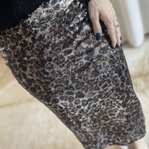 Jupe BRIGITTE à sequins léopard