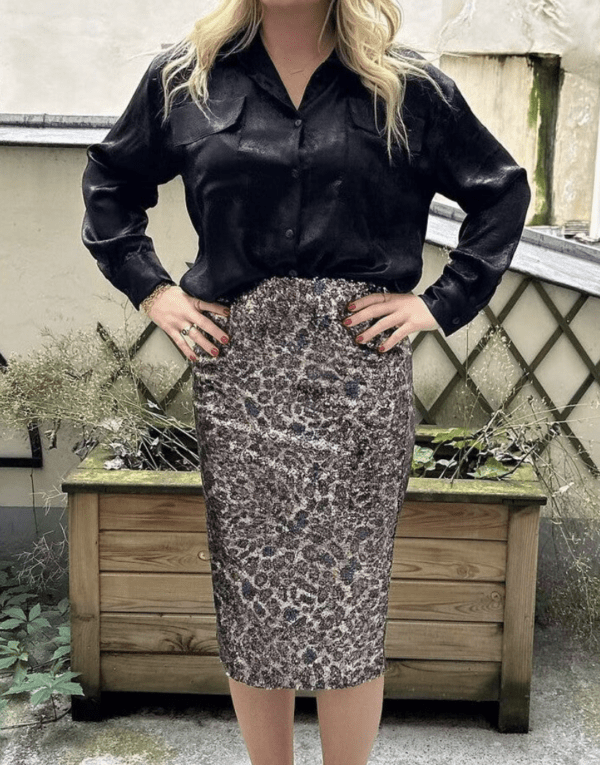 Jupe BRIGITTE à sequins léopard – Image 4