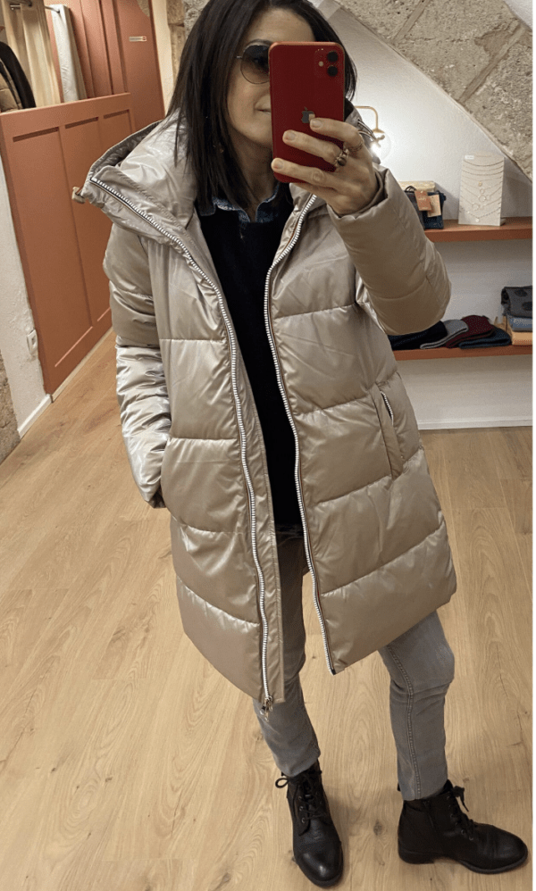 Doudoune longue BETTY champagne