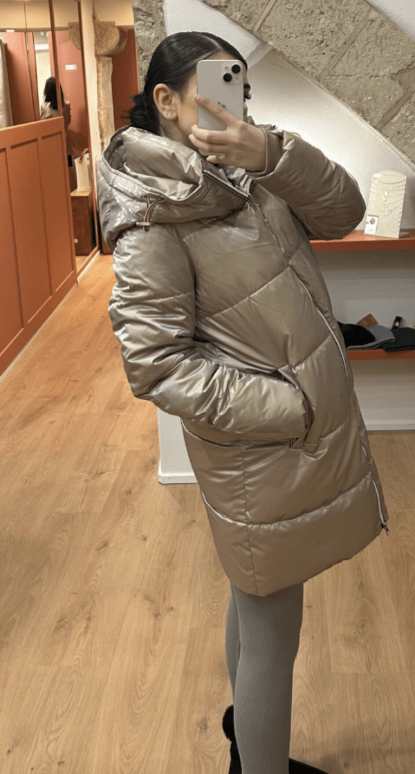 Doudoune longue BETTY champagne – Image 2