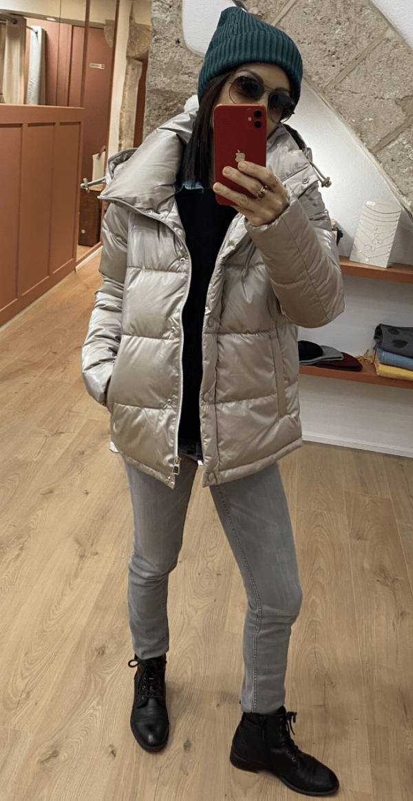 Doudoune courte LAURA champagne