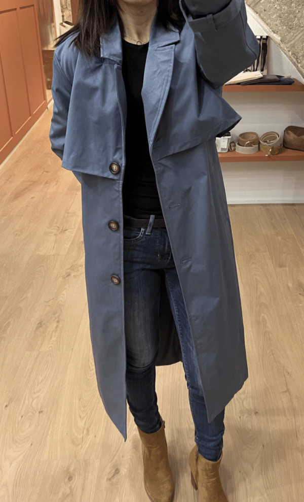 Trench coat long PAUL bleu – Image 4