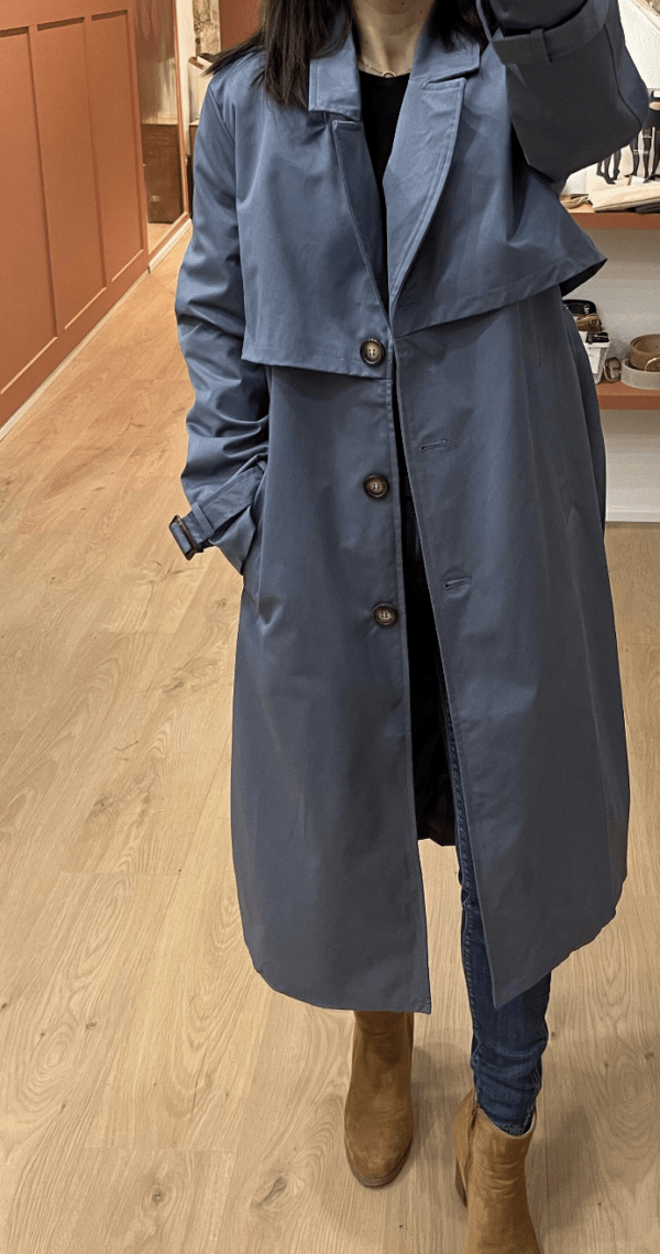 Trench coat long PAUL bleu – Image 3