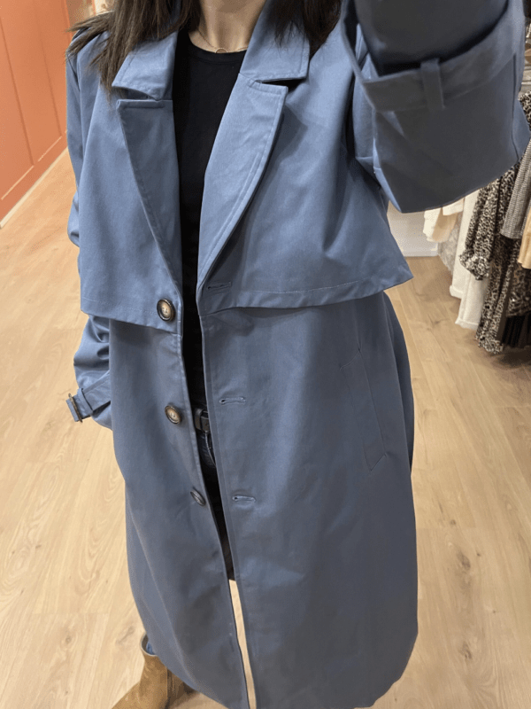 Trench coat long PAUL bleu – Image 2