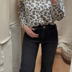 Jeans high flare KELLY noir