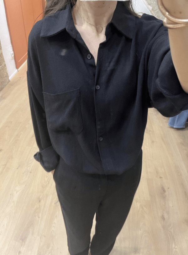 Chemise en lin GARANCE noire – Image 4