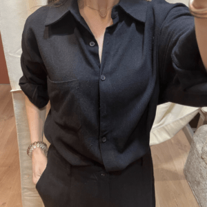 Chemise en lin GARANCE noire