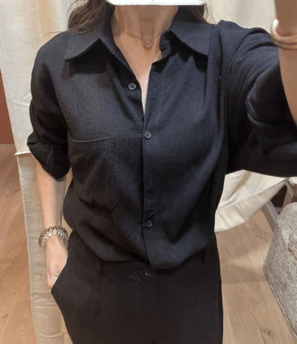 Chemise en lin GARANCE noire