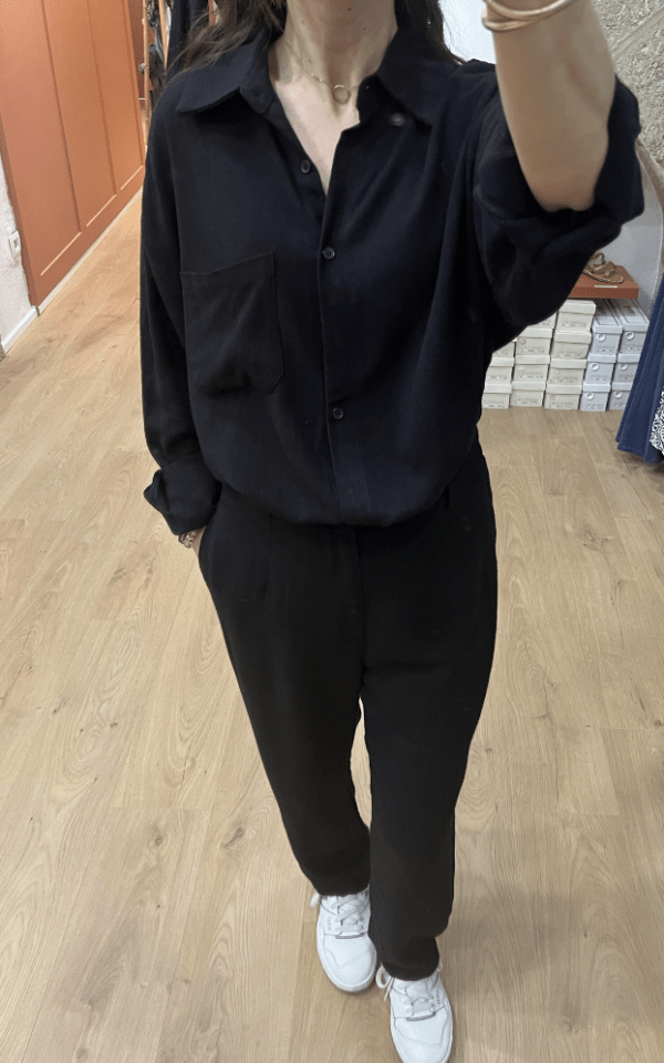 Chemise en lin GARANCE noire – Image 2