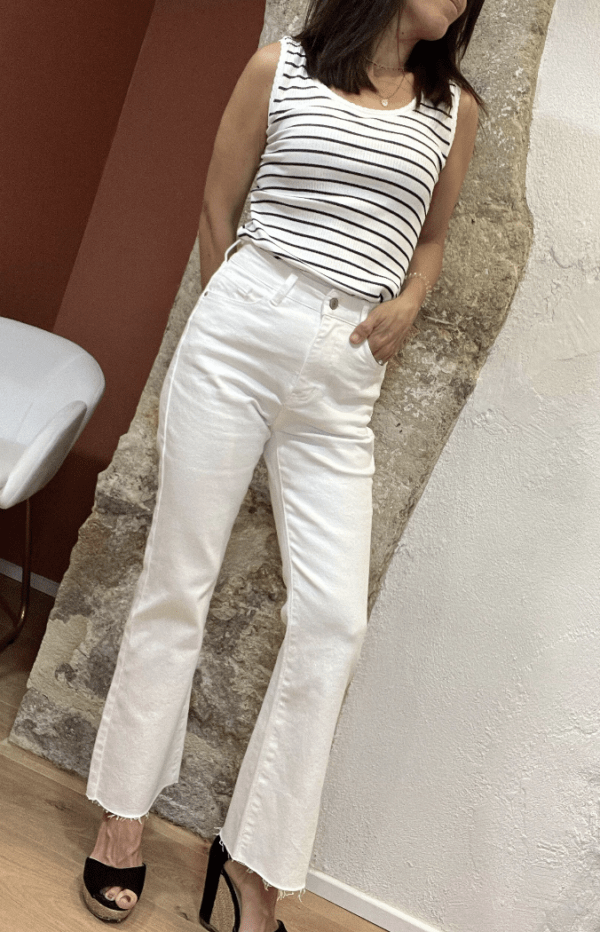 Jean Flare ESTELLE blanc