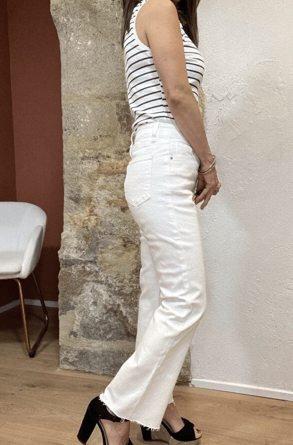 Jean Flare ESTELLE blanc – Image 4