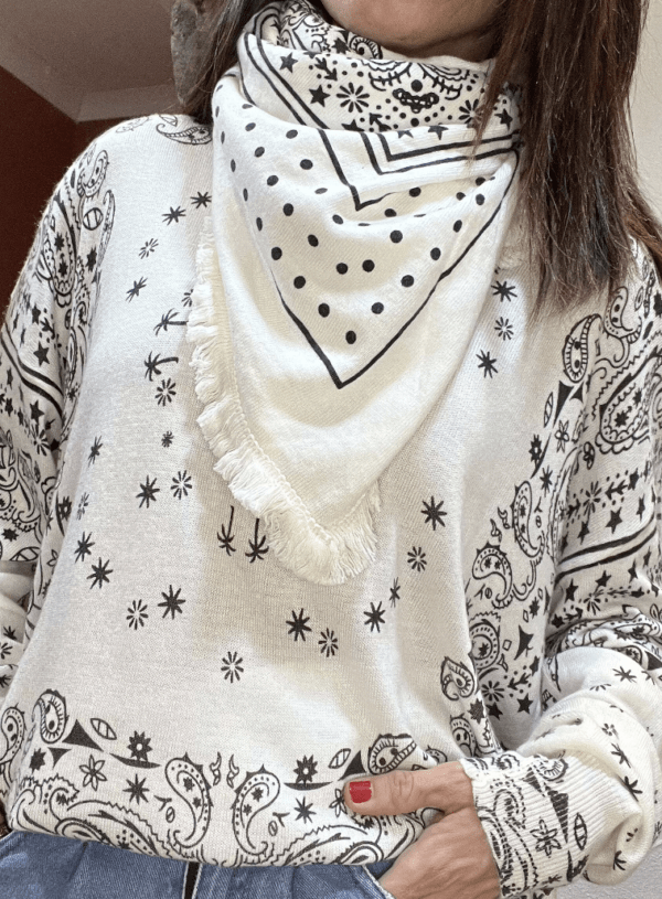 Étole bandana KERRY en maille écrue