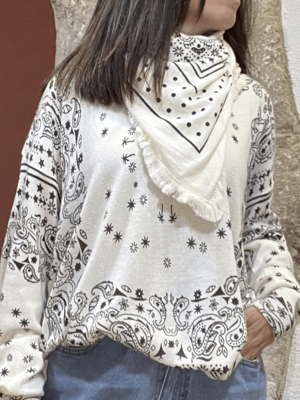 Étole bandana KERRY en maille écrue – Image 2