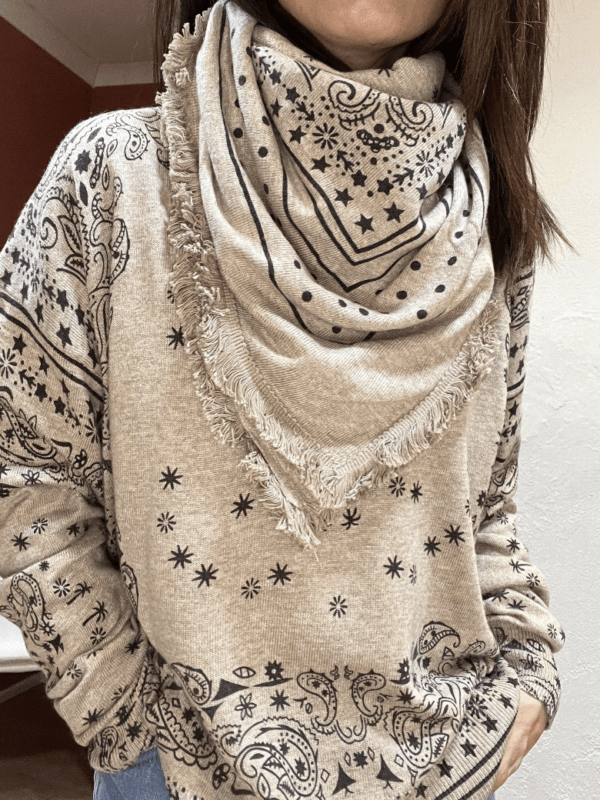 Étole bandana KERRY en maille taupe