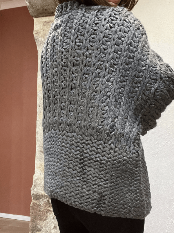 Gilet en maille RUBY gris - Taille Unique – Image 3