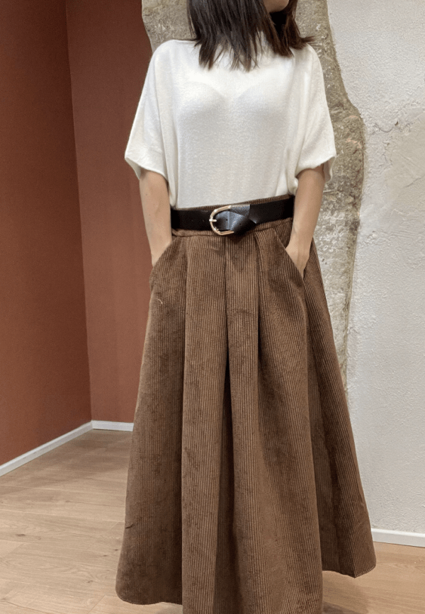 Jupe velours SARAH chocolat - Taille Unique – Image 3