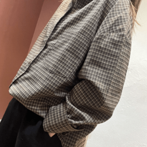 Chemise à carreaux LAURINE marron