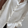 Chemise ajustée en lin – ANA – Blanche – Élégance intemporelle – Image 4