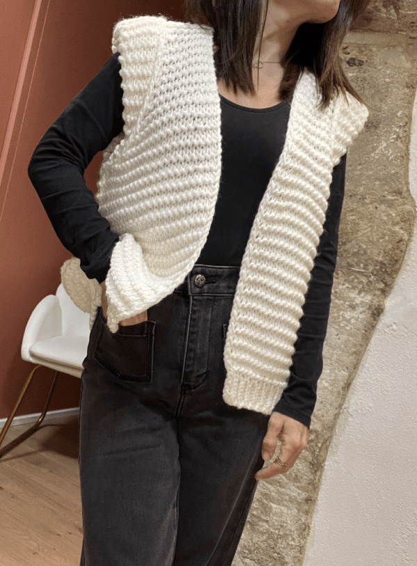 Gilet sans manches NESTOR ivoire - Taille Unique – Image 5