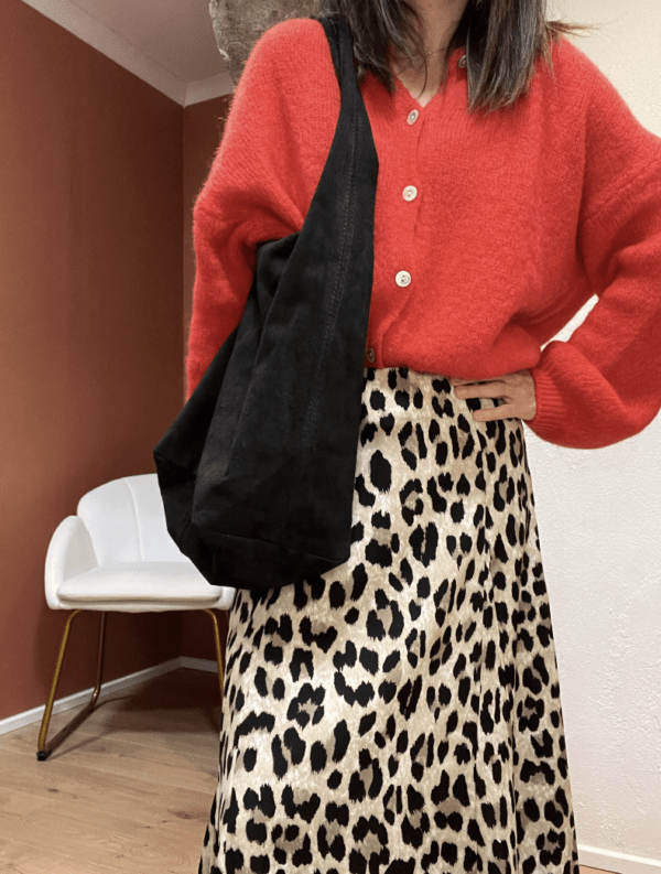 Sac en suede VICTORIA noir