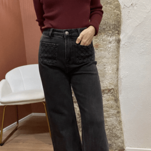 Jean flare LOUISE gris