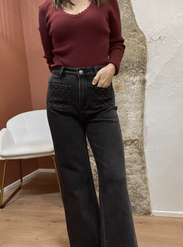 Jean flare LOUISE gris