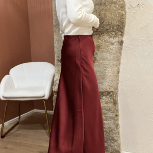 Jupe satinée ALMA rouge