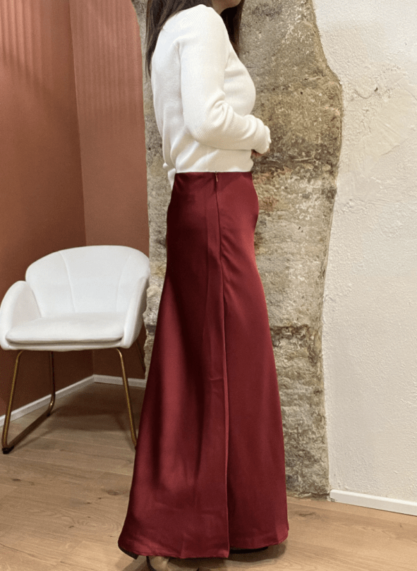 Jupe satinée ALMA rouge