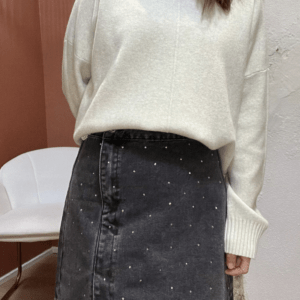 Jupe JUSTINE denim gris foncé