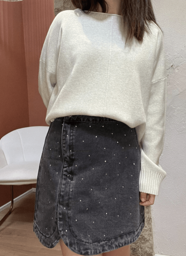 Jupe JUSTINE denim gris foncé