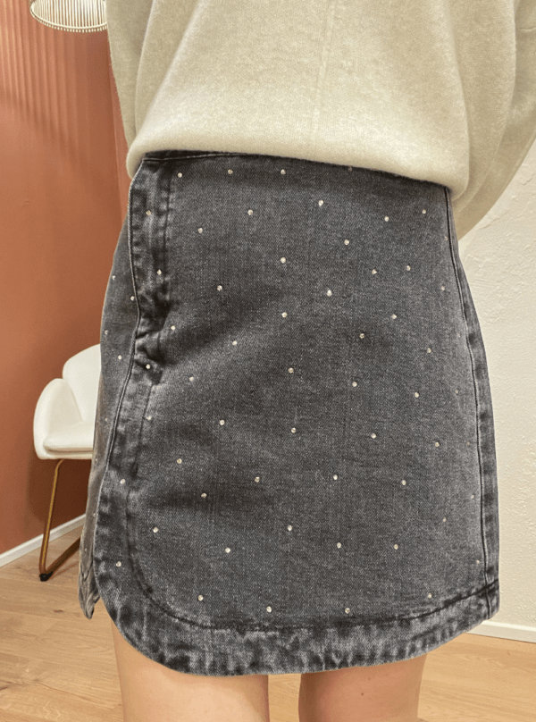 Jupe JUSTINE denim gris foncé – Image 3