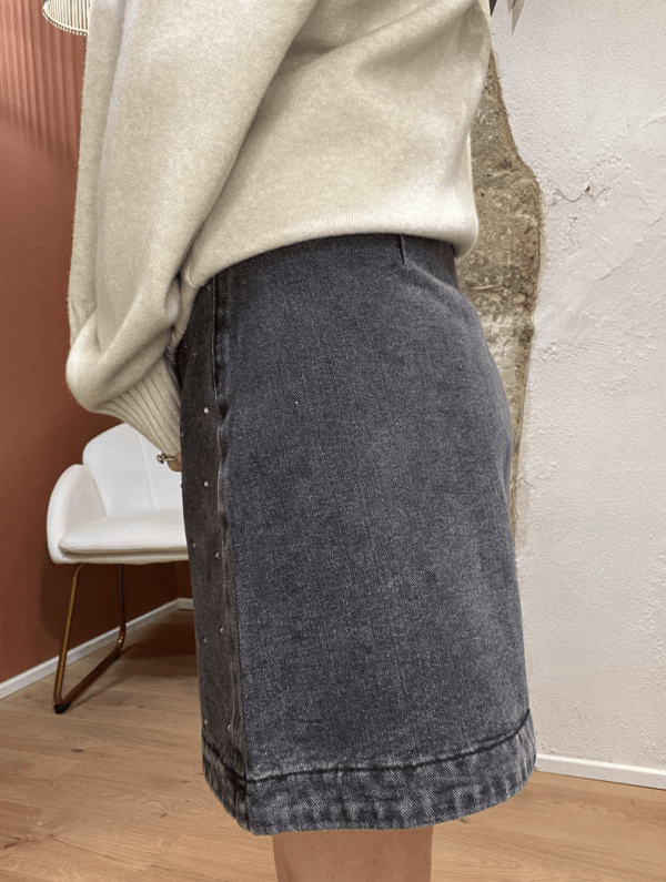 Jupe JUSTINE denim gris foncé – Image 2