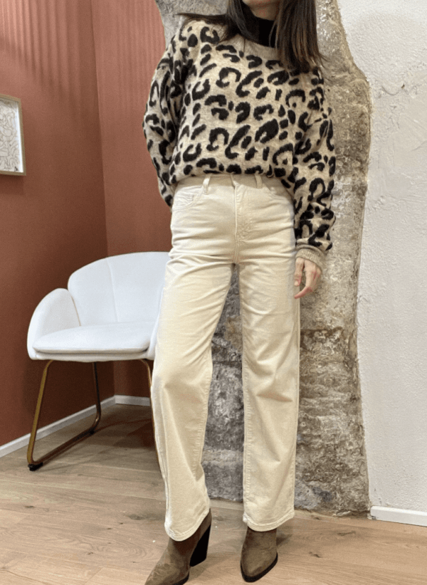 Pantalon velours côtelé SOLANGE beige – Image 4