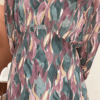 Robe longue à motifs JACKIE verte et mauve - Taille Unique – Image 4