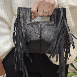 Sac BOBBI en Cuir Irisé PETIT MODÈLE noir