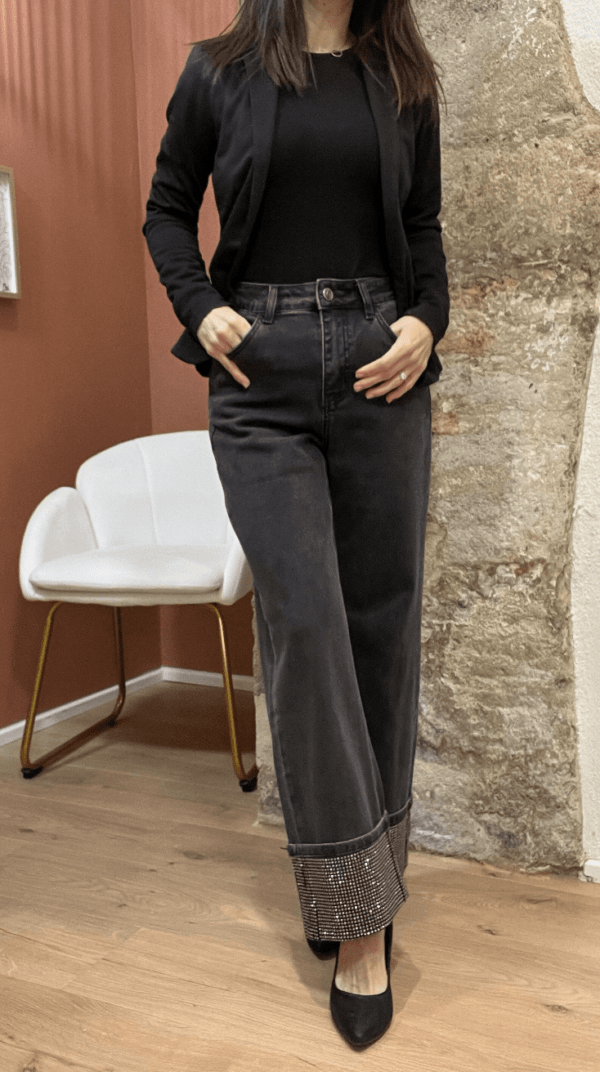 Jean strass JAYNE gris – Image 3