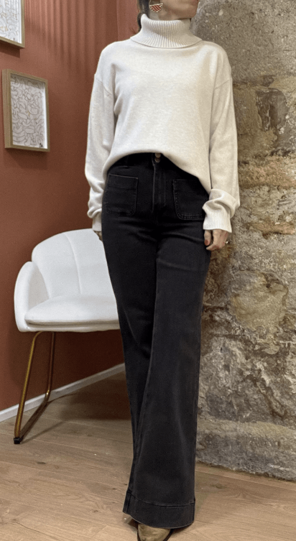 Jean Flare ELENETTE gris moyen
