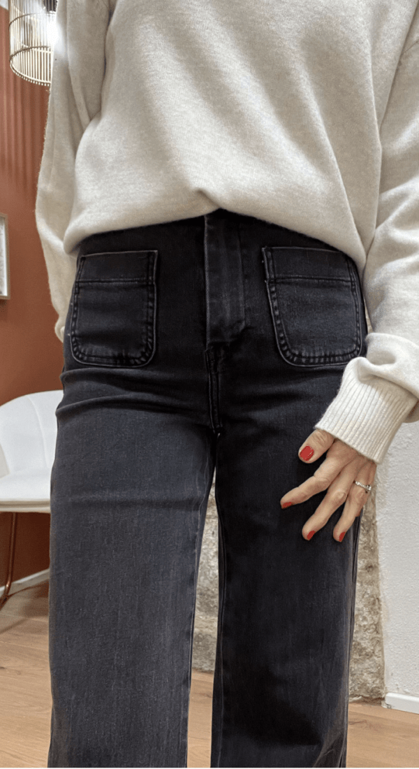 Jean Flare ELENETTE gris moyen – Image 2