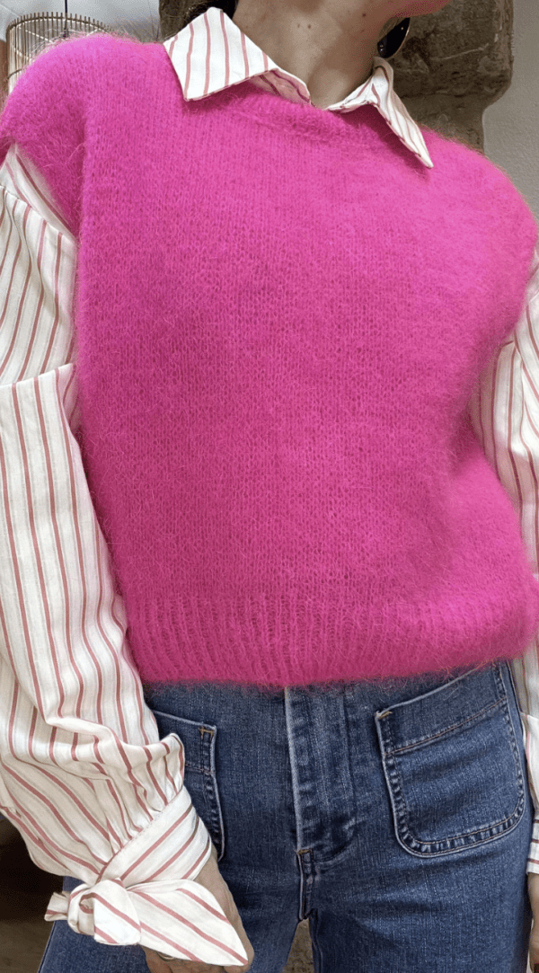Pull Sans Manches en Mohair SANDRO fuschia - Taille Unique