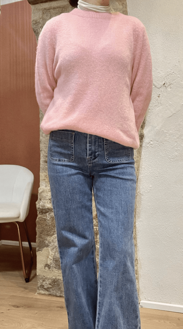 Pull col rond RUBEN blush - Taille Unique