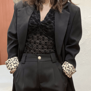 Blazer Élégant avec Doublure Léopard SEAN noir