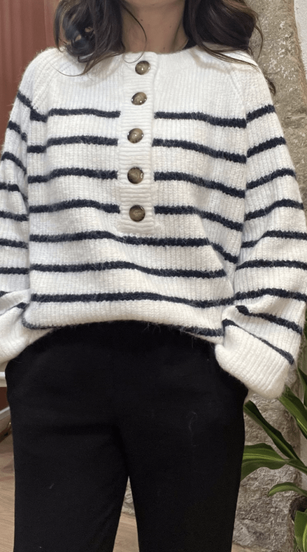 Pull en Laine SACHA marinière – Image 4