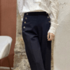 Pantalon Élégant avec Boutons LEON marine – Image 2