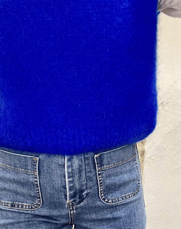 Pull Sans Manches en Mohair SANDRO bleu roi - Taille Unique – Image 2